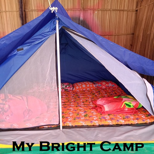 Campers relaxing outdoors